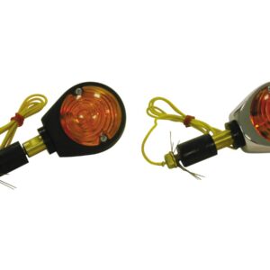 Bullseye Handlebar Turn Signal H21W Black Amber Halogen
