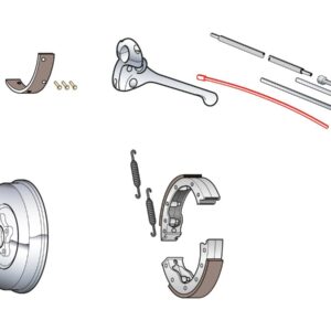 Drum Brake Cable Tube and Fitting, 14" long