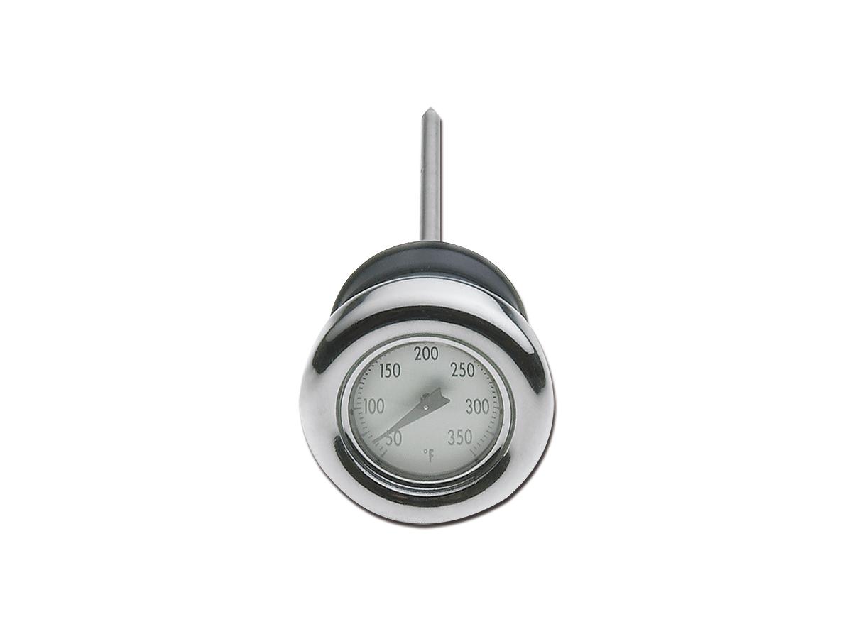 Temperature Gauge Dipstick, Chrome with White Fahrenheit Gauge Oil Temperature Gauge