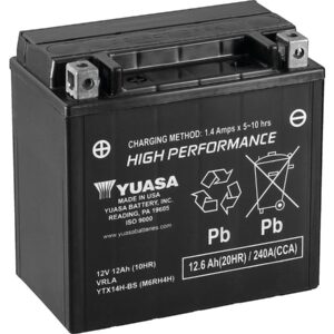 Maintenance Free High Performance YTX14H Factory Activated AGM Battery AGM, 240 A, 12.6 Ah