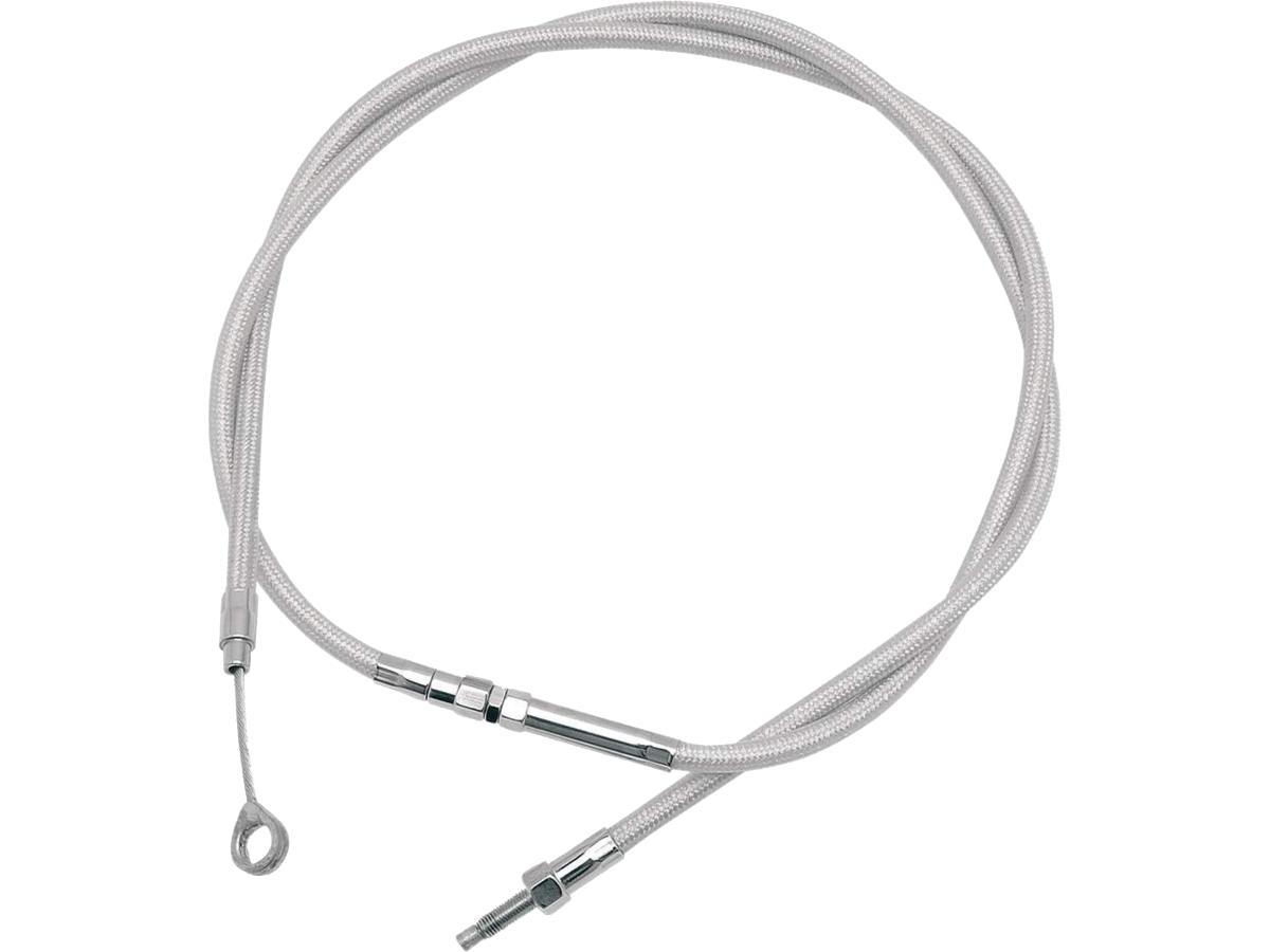 Armor Coated Coil Wound (CW) Clutch Cable +4" Stainless Steel Clear Coated 58,7"