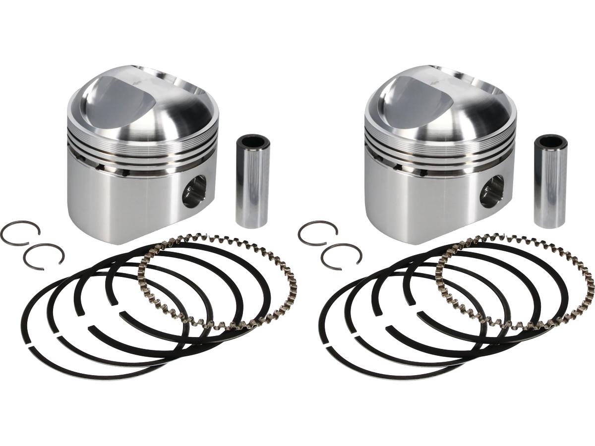 Forged Piston Kit for Shovelhead Engines Stroke 3,968" Bore 3,437" (87,2998 mm ), Large Dome +52,0cc 9:1 Std. 1200 ccm (74 cui)