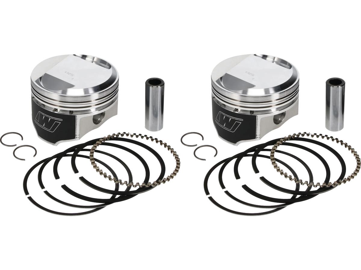Forged Piston Kit for Sportster Engines Stroke 4,250" Bore 3,518" (89,3572 mm ), Positive Dome +19cc 11:1 +.020 mm 1340 ccm (80 cui)