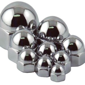 Flat Crown Acorn Nut Pack Chrome 7/16"-20 UNF