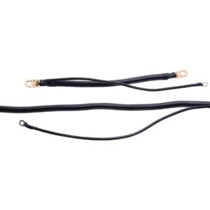 Mega Battery Cables with 12" Auxiliary Wire 16" Negative Black