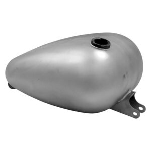 4.2 Gallon Axed Custom Gas Tank With single gas cap and with a 22mm threaded fuel bung on the left side.