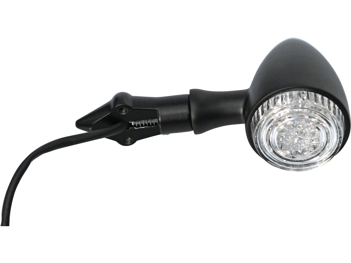 Down and Inside License Plate Turn Signal Bracket Black