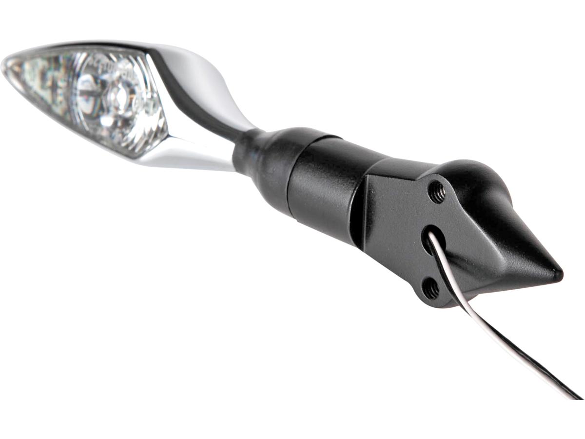 Down and Inside License Plate Turn Signal Bracket Black