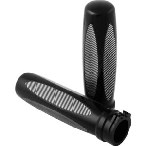 Ribbed Grips Black Anodized 1" Throttle Cables