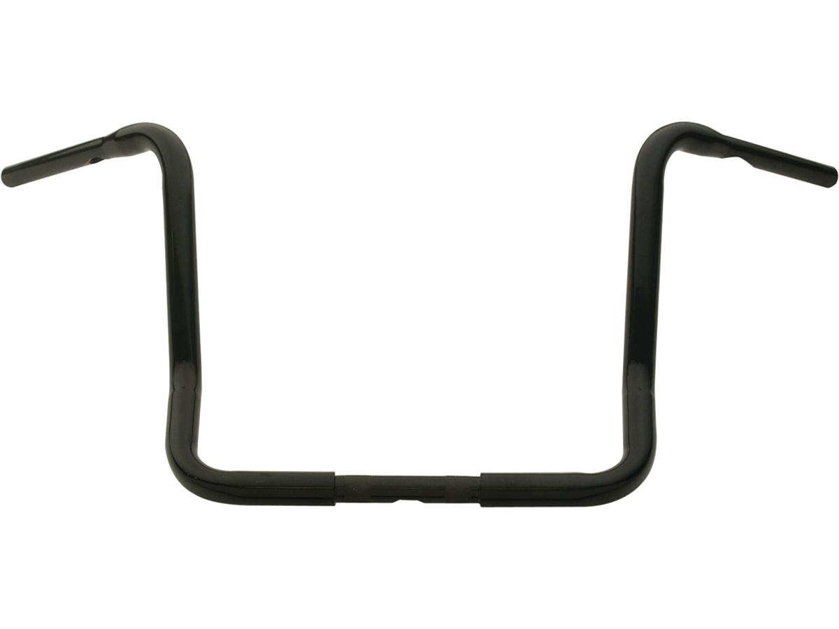14 Dresser Ape Hanger Handlebar Non-Dimpled 3-Hole Black Powder Coated 1 1/4" Throttle By Wire Throttle Cables