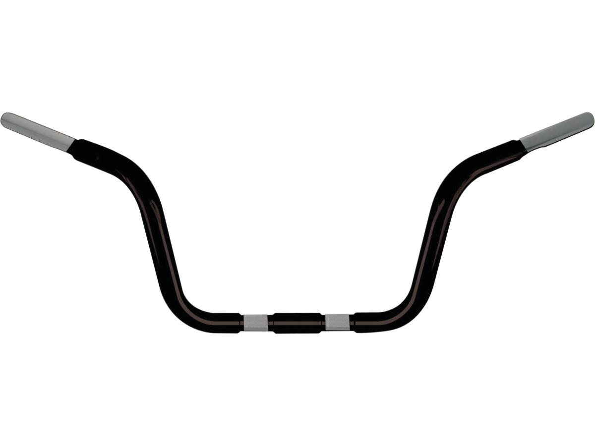 9.5 Chubby Classic Ape Hanger Handlebar for Springer Non-Dimpled 3-Hole Black Powder Coated 1 1/4" Throttle By Wire Throttle Cables
