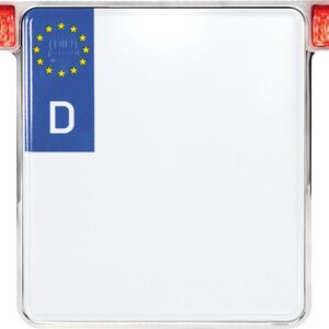 ALL-INN 2.0 License Plate Base Plate Brake Light/Taillight, German Size 200x180mm Chrome