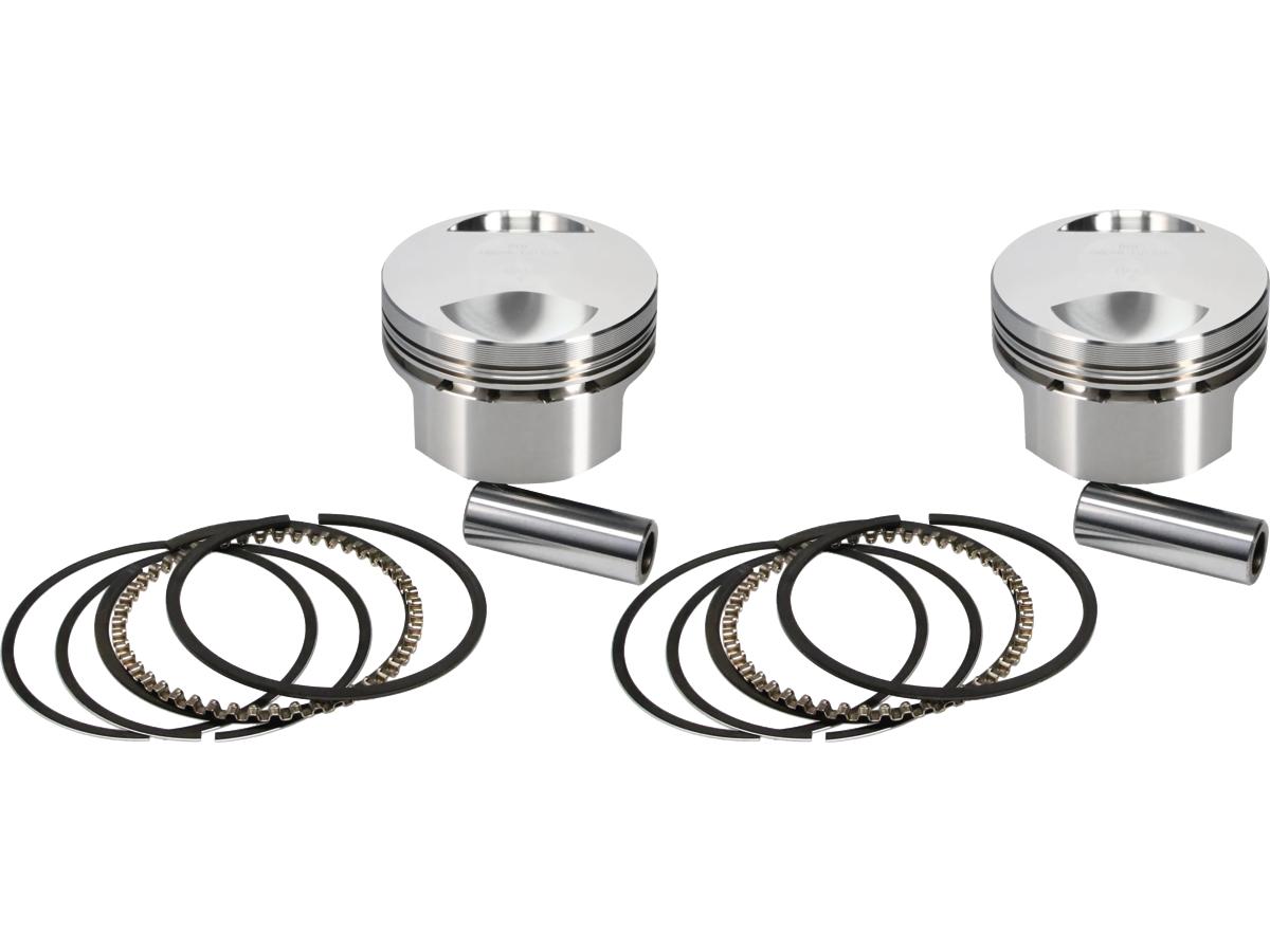 Forged Piston Kit for Sportster Engines Stroke 3,813" Bore 3,528" (89,6112 mm ), Positive Dome +6cc 10.5:1 +.030 mm 1200 ccm (74 cui)