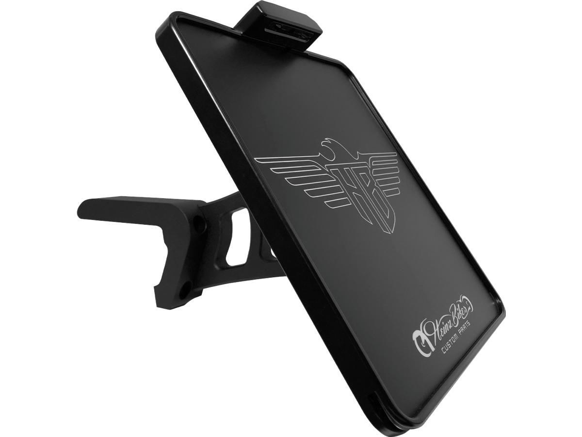 Side Mount License Plate Kit German specification 180x200mm Black Anodized