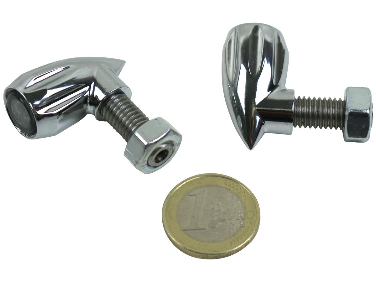 Bullet Grooved LED Turn Signal/Taillight/Brake Light Chrome Smoke LED