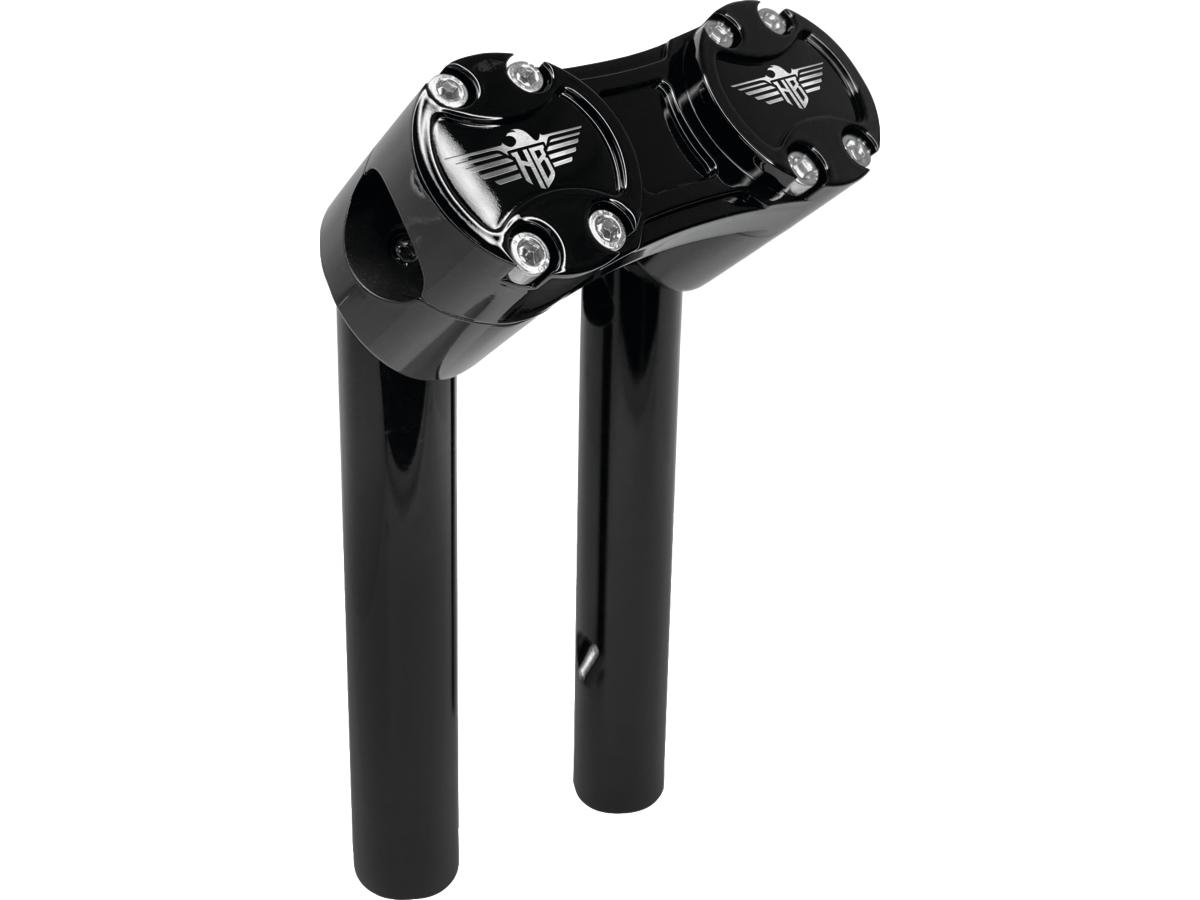 6" Clubstyle Pullback Risers With Black Clamp Black 1"