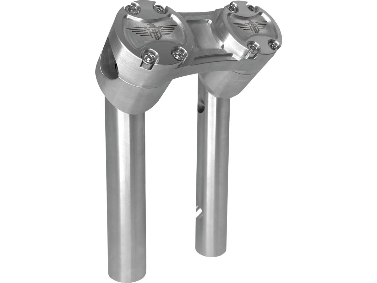 6" Clubstyle Pullback Risers With Silver Clamp Silver 1"