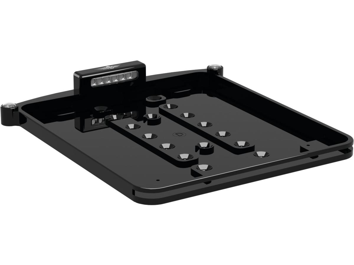 ALL-IN-ONE NANO License Plate Base Plate 3 in 1 and License Plate Light, German Size 200x180mm Black Anodized