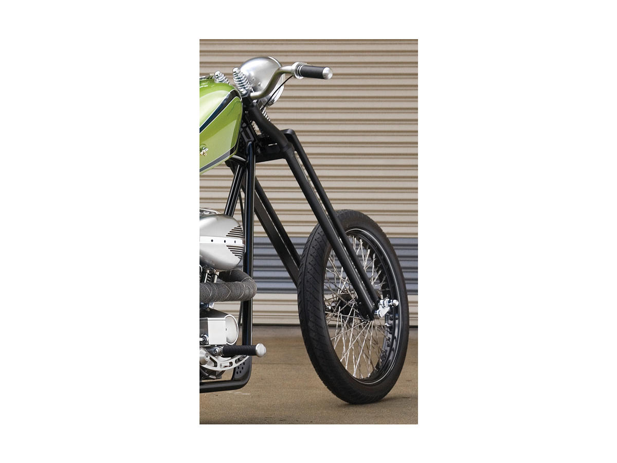 22" Stock Wide Outline Springer Fork 22" Lower Stem Bearing Cup to Axle Center Black Powder Coated