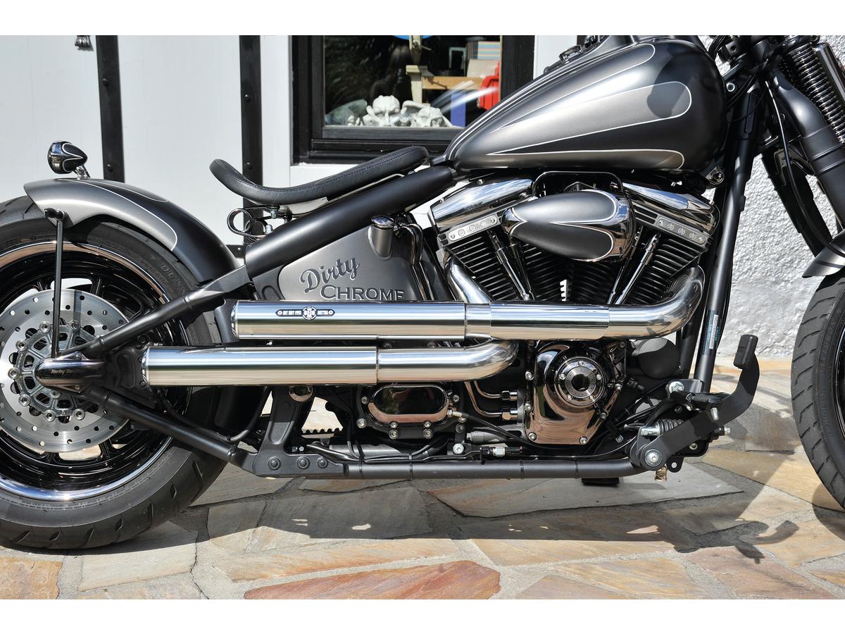 Drager Drag Exhaust System , Polished Smooth Heat Shield, Polished Smooth End Cap, Polished 2,5"