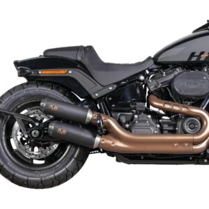 Double Slip-On Muffler Set Endcap Tracker Carbon Black Ceramic Coated