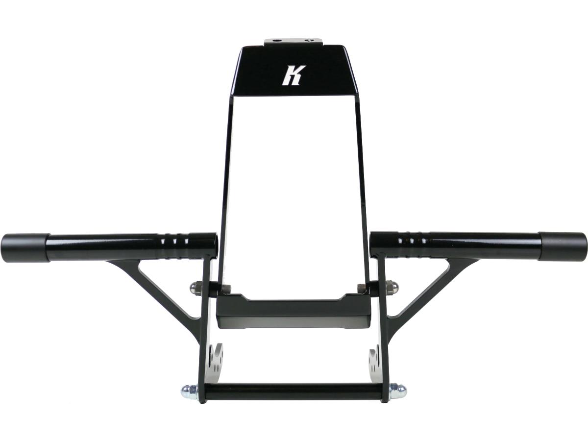 Club Style Engine Guard for M8 Softail with Oil Cooler Protection Black Powder Coated