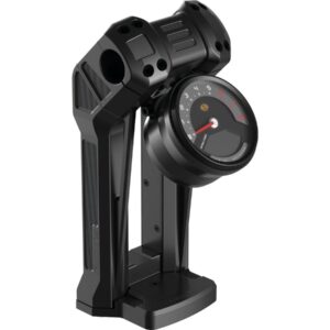 Club Style Pullback Riser Kit for Bottom Mount Round Speedometer 10" Height, 1 1/4" Clamp Diameter Black Anodized