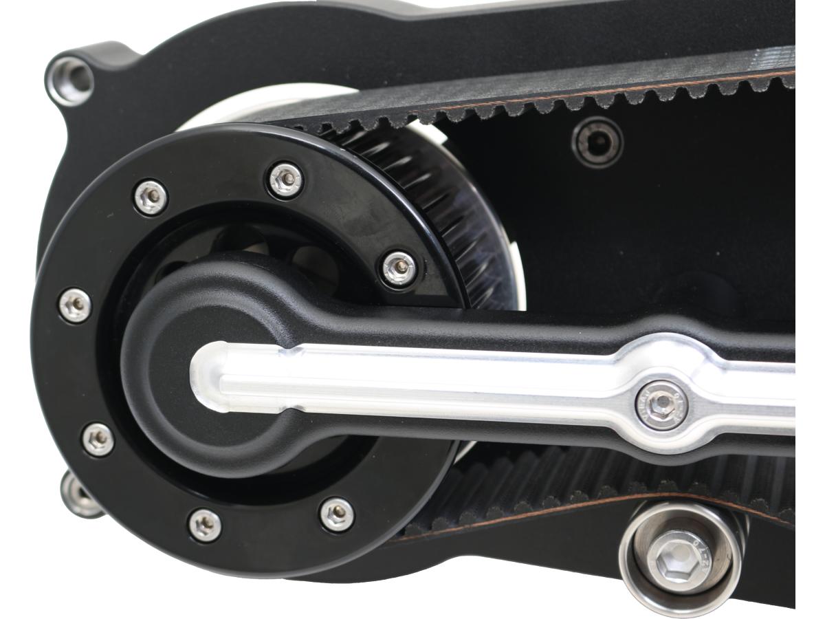 Single Belt Belt Drive Kits Bobber Base Plate Matte Black Powder Coated