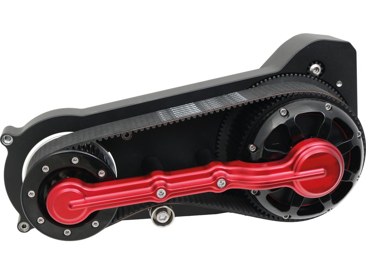 Dual Belt Belt Drive Kits Bobber Base Plate Matte Black Powder Coated