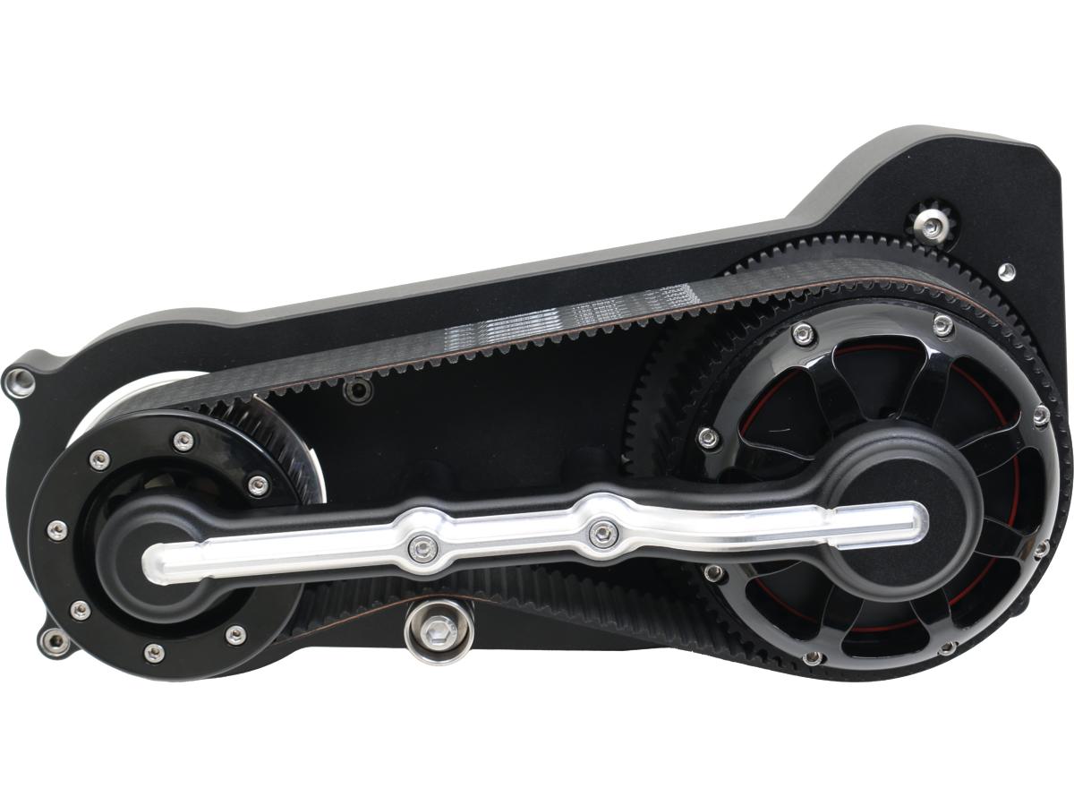 Dual Belt Belt Drive Kits Bobber Base Plate Matte Black Powder Coated