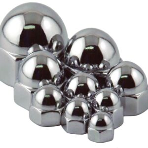 Flat Crown Acorn Nut Pack Chrome