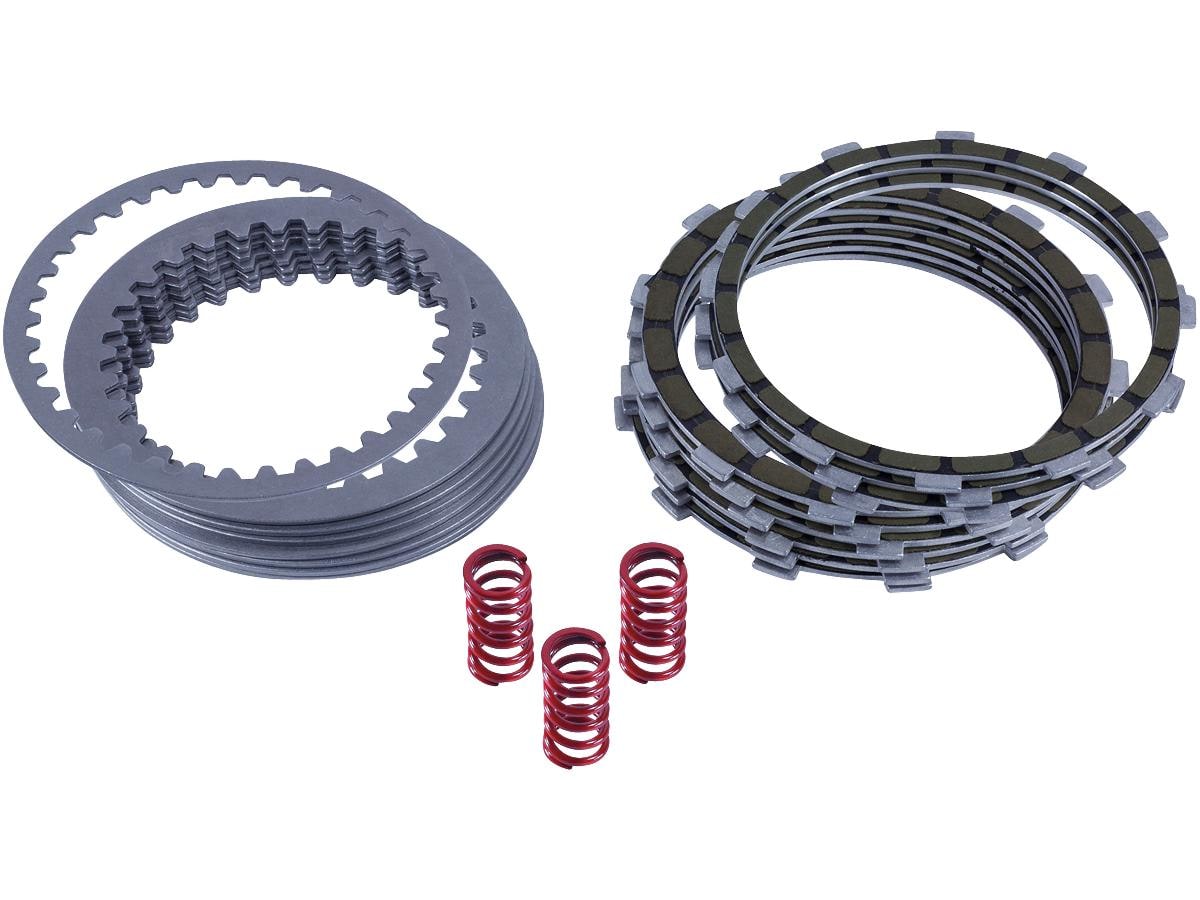 Clutch Plate Kit 9 Aramid Fiber friction plates, 8 steel plates, Set of 3 heavy duty springs (for CVO/SE models)