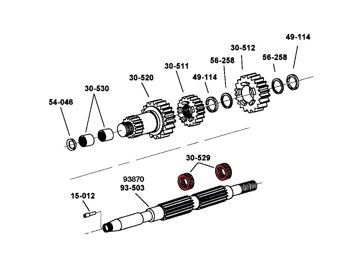 Transmission Needle Bearing Main and Countershaft 5-Speed Sportster 91-20, Big Twin 85-06 Pack 4