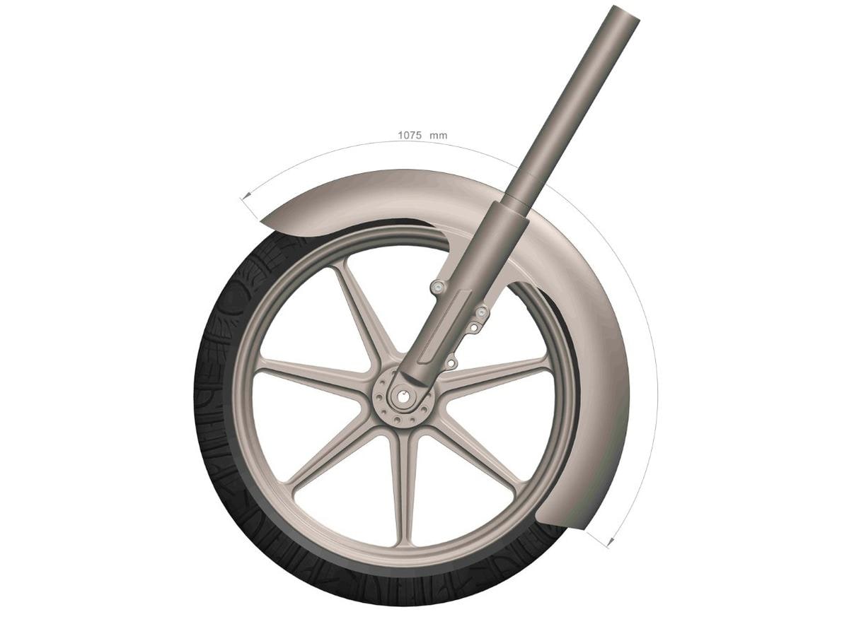 Standard 21" Steel Front Fender for Touring Models Raw