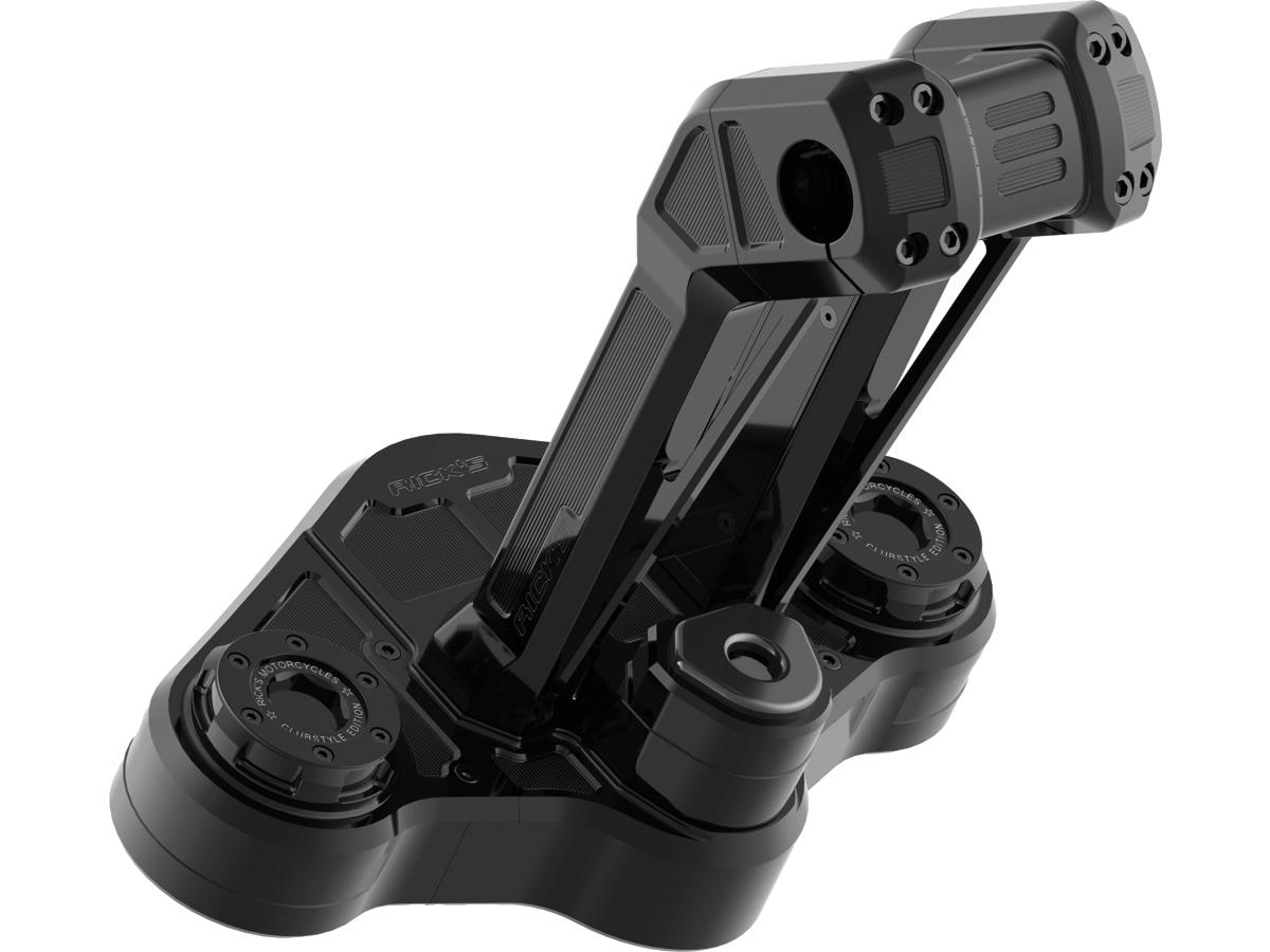 Club Style Pullback Riser and Triple Tree Cover Kit 10" Height, 1 1/4" Clamp Diameter Black Anodized