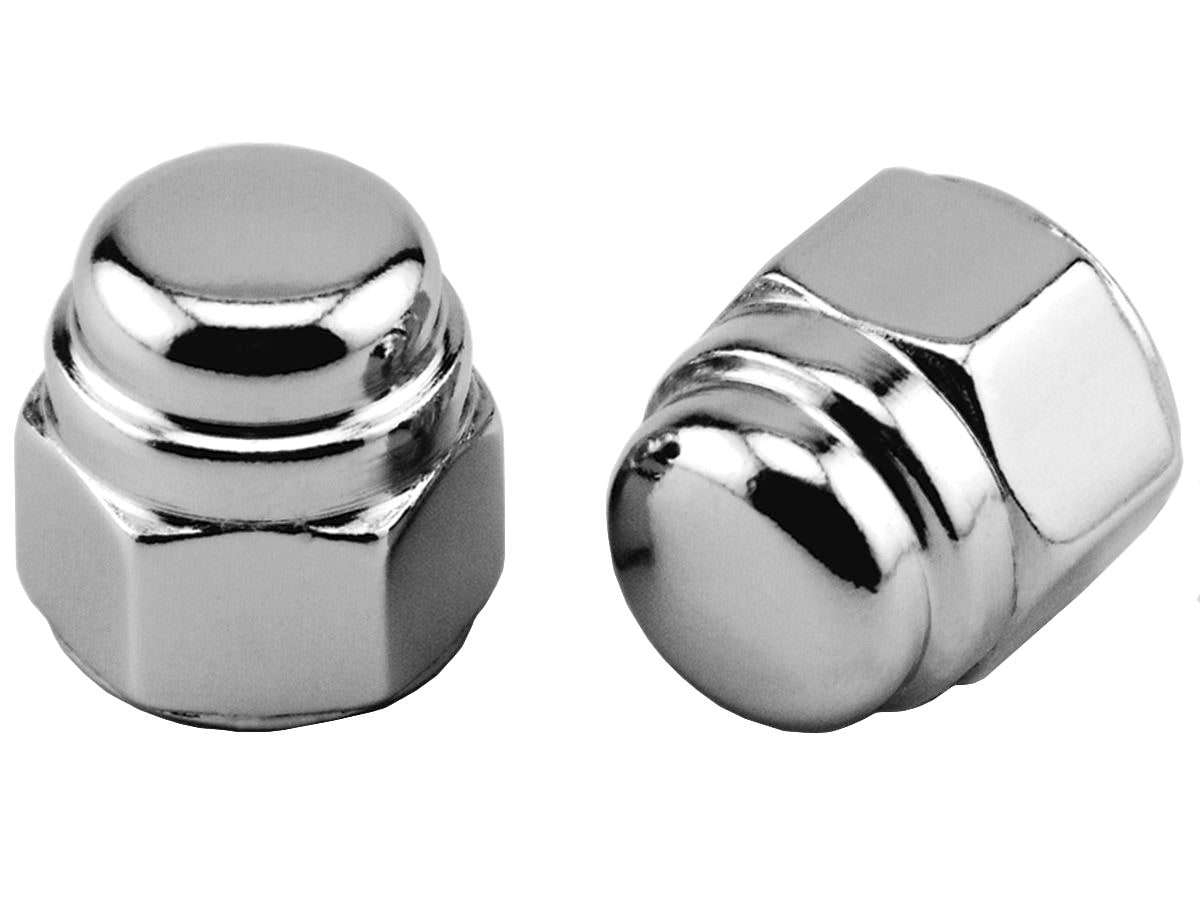 Flat Top Acorn Nuts Pack Chrome 7/16"-20 UNF