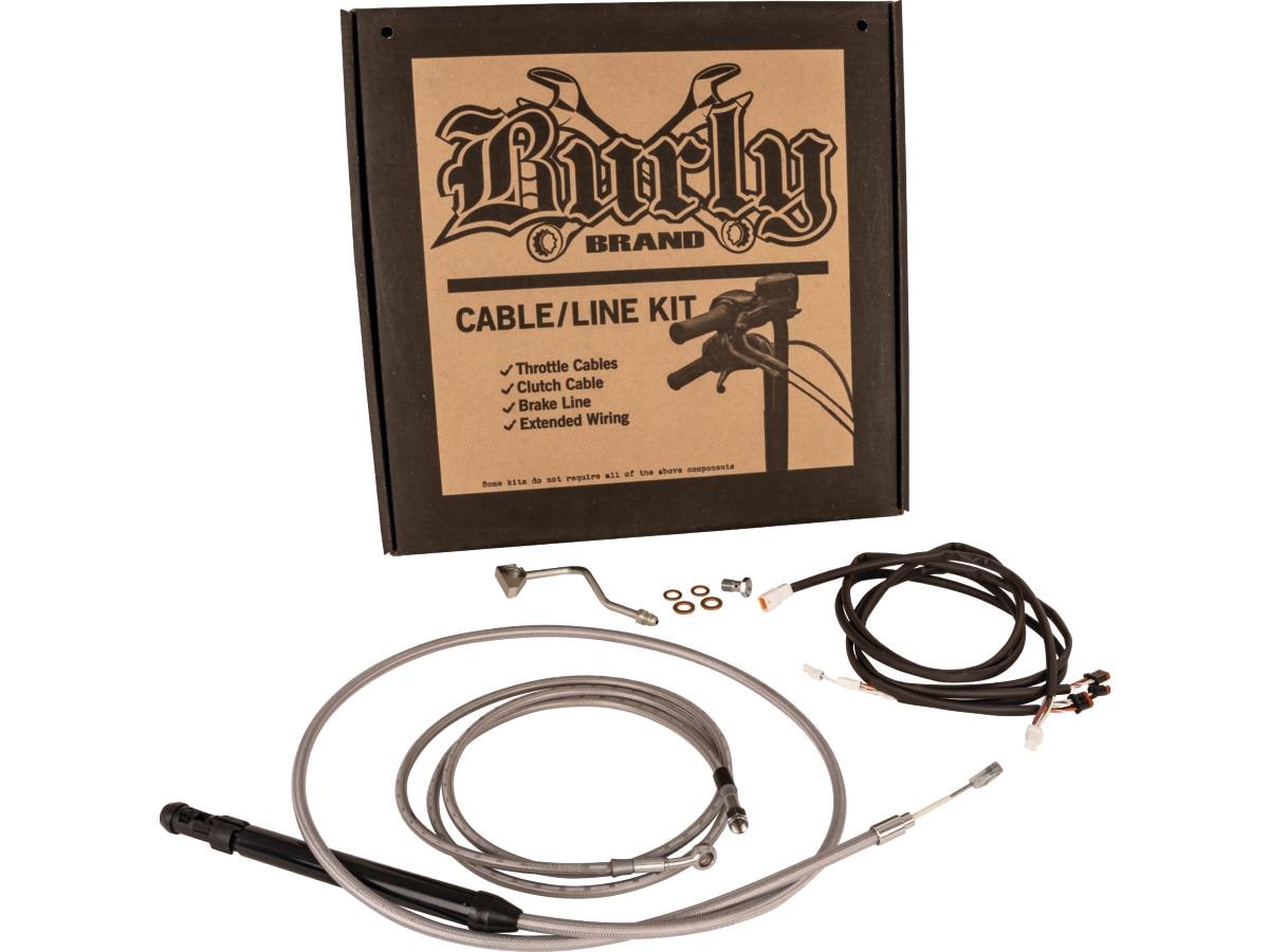 18" Gorilla Bar Cable Kit Stainless Steel Clear Coated Cable Clutch ABS
