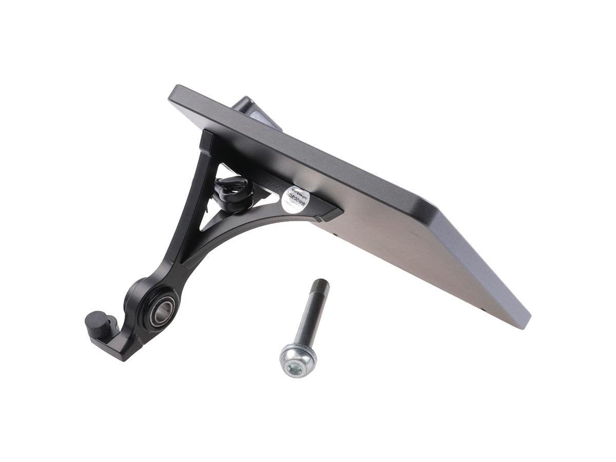 Slide-In Frame Side Mount License Plate Bracket Germany 180 x 200 mm Black Powder Coated