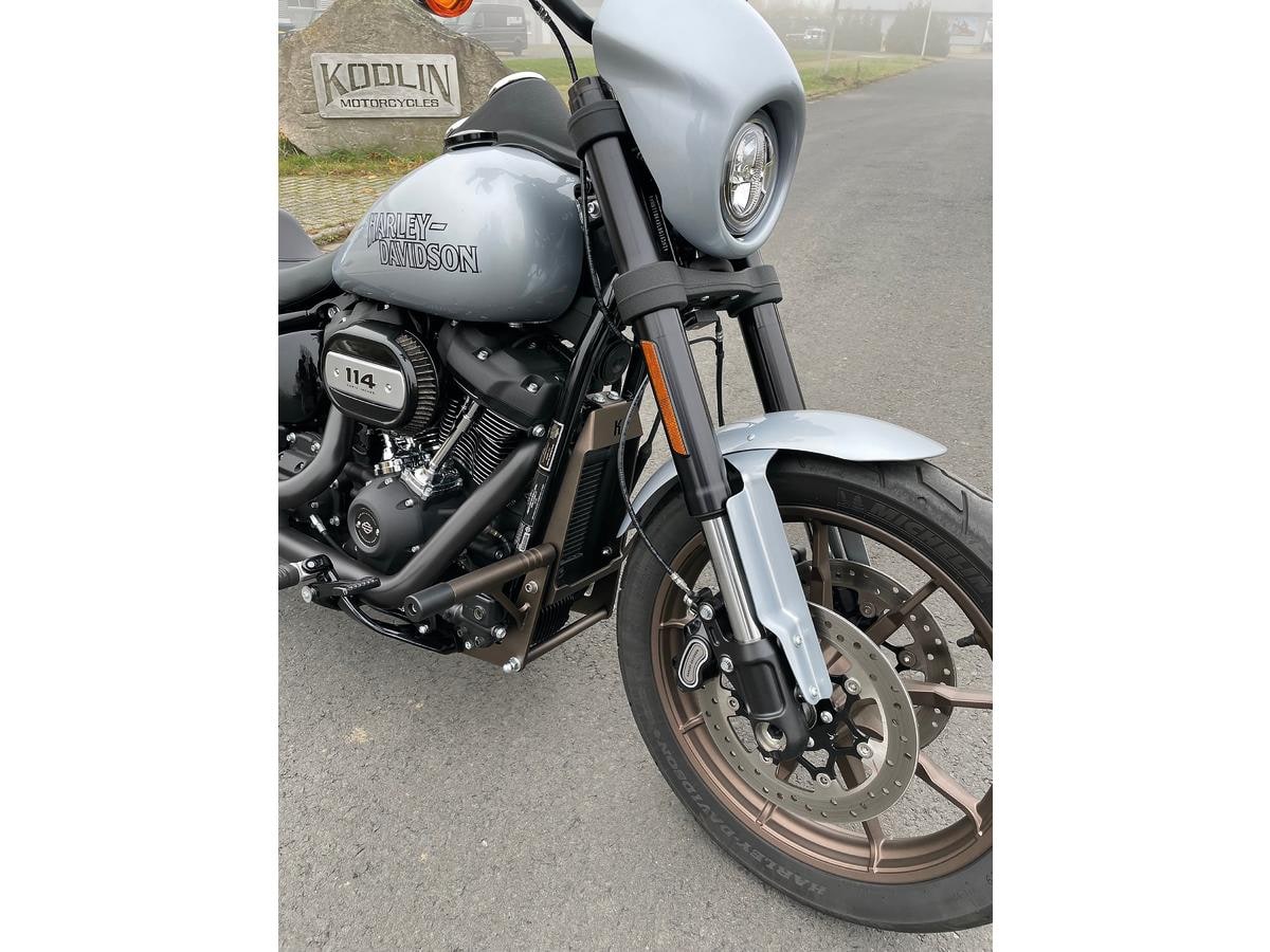 Club Style Engine Guard for M8 Softail with Oil Cooler Protection Bronze Powder Coated
