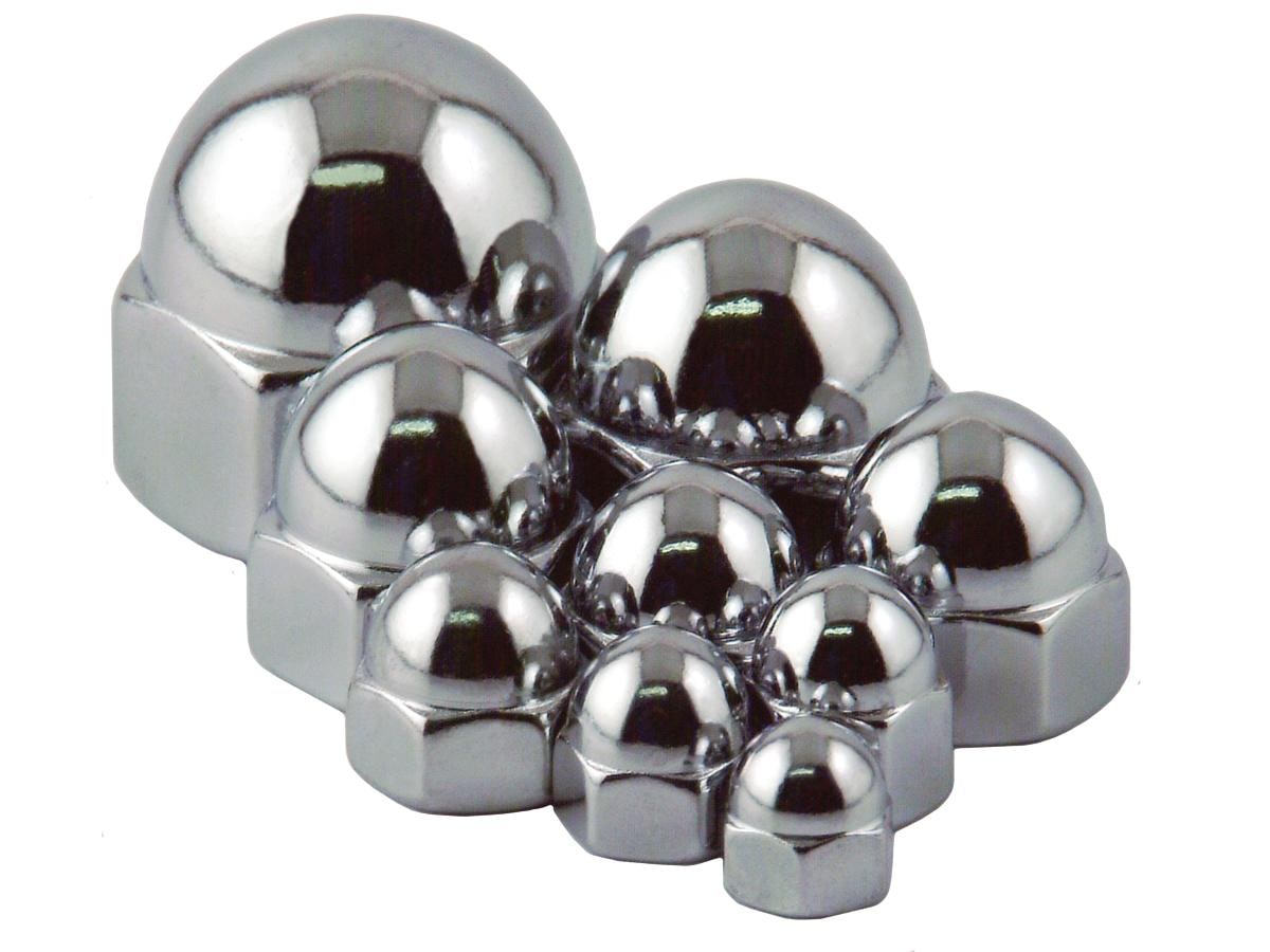 Flat Crown Acorn Nut Pack Chrome 5/8"-11 UNC