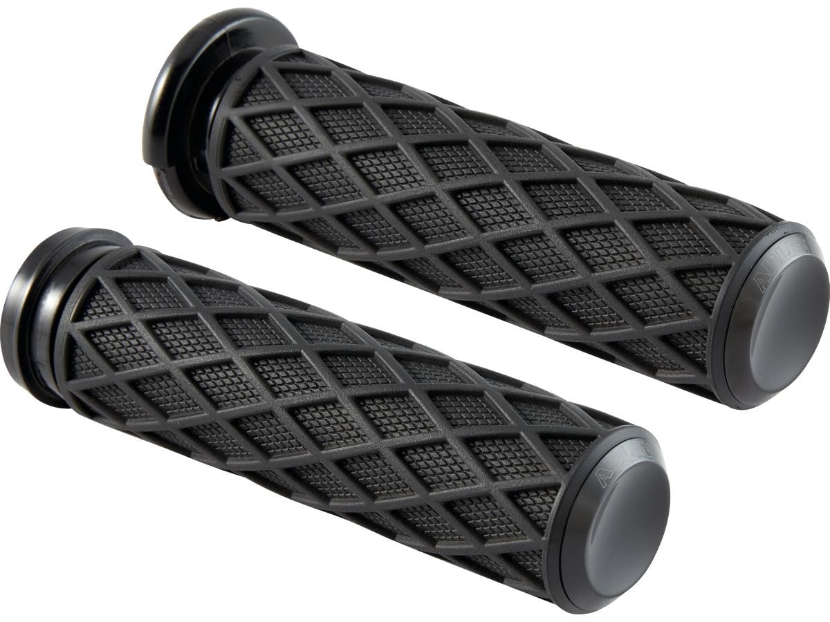Diamond Grips Black Rubber, Black Endcap 1" Throttle Cables