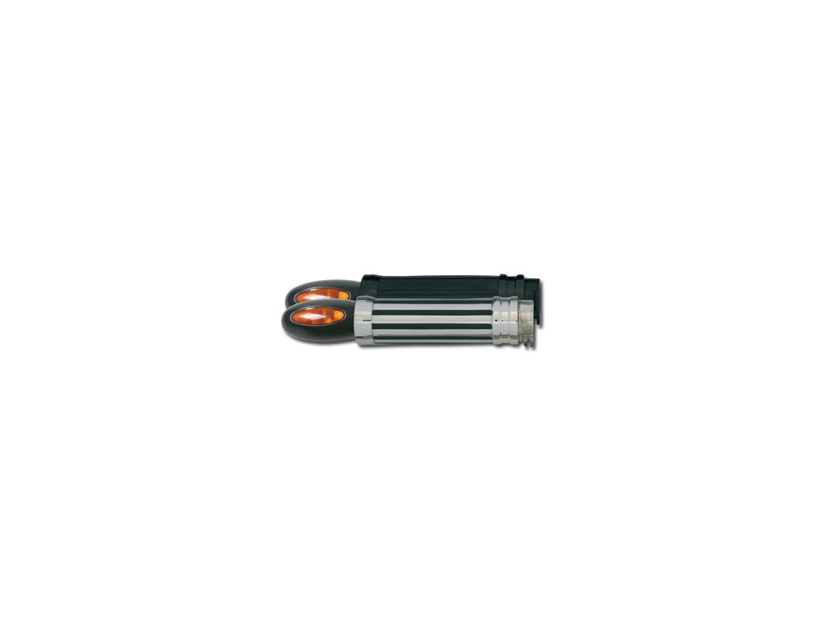 Light & Speedline Grip LED Turn Signal Set with Rear Turn Signals ,Taillight and License Plate Black 1" Throttle Cables