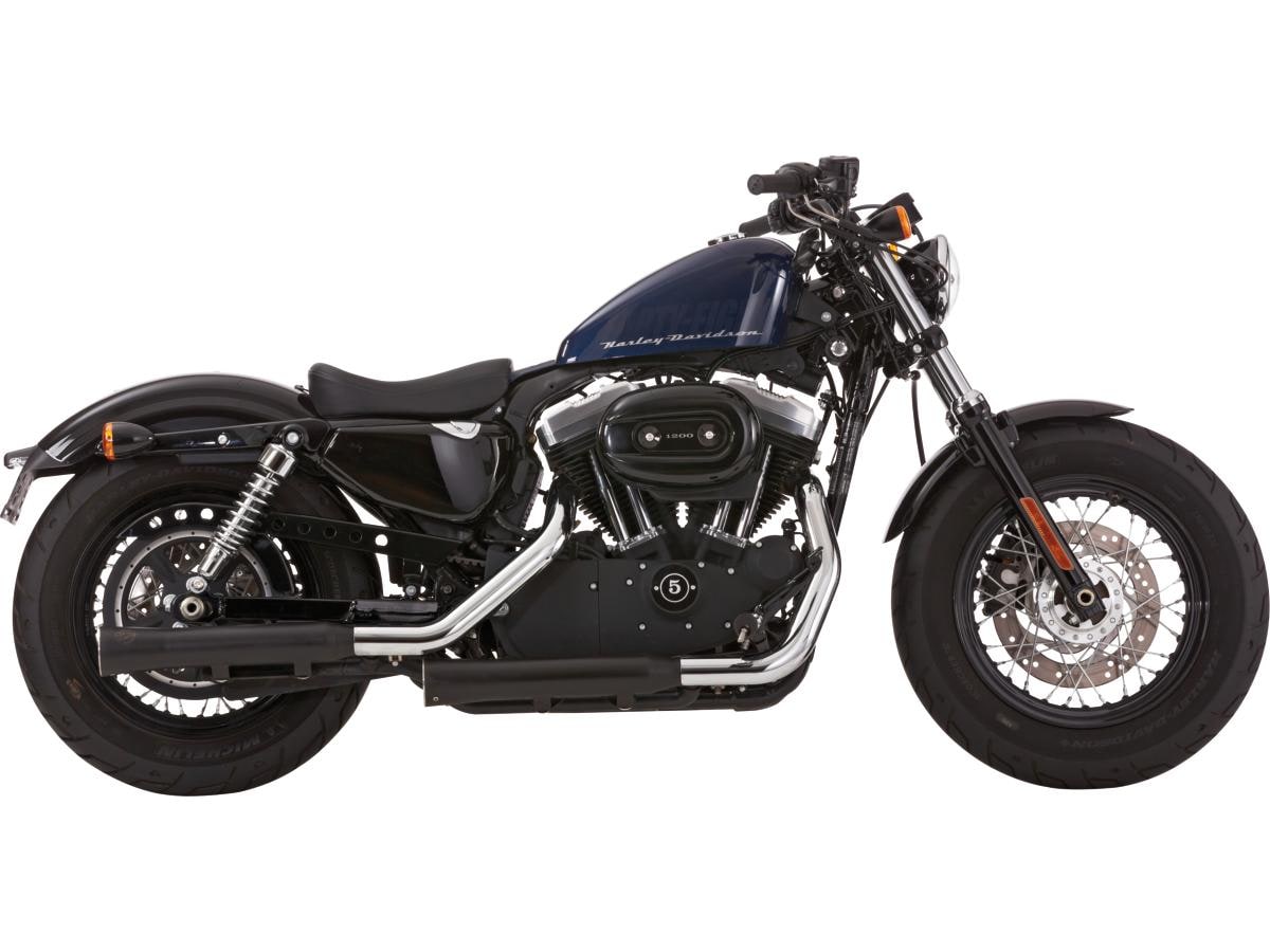 Double Groove Slip-On Mufflers Black Satin