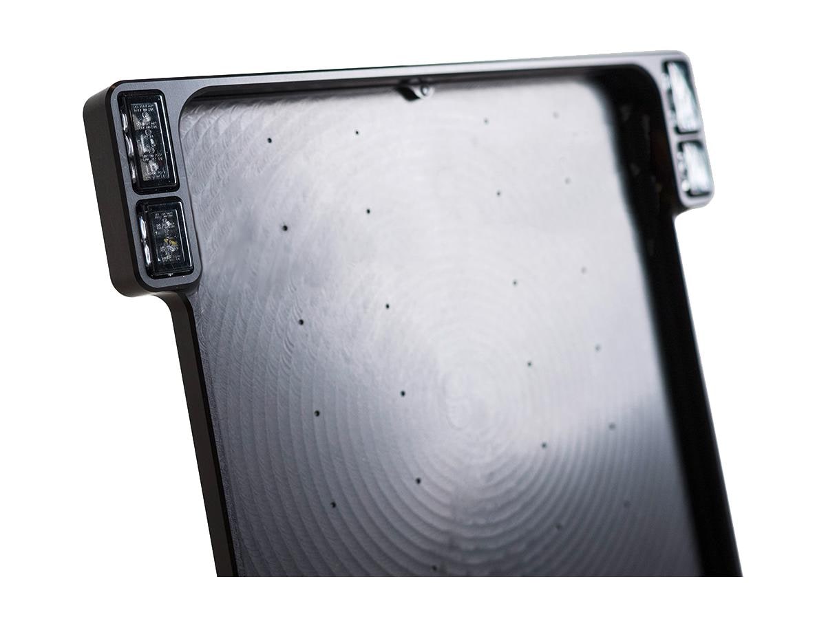 ALL-INN 2.0 License Plate Base Plate Turn Signal/Brake Light/Taillight and License Plate Light, Italy Size 177x177mm Black Anodized