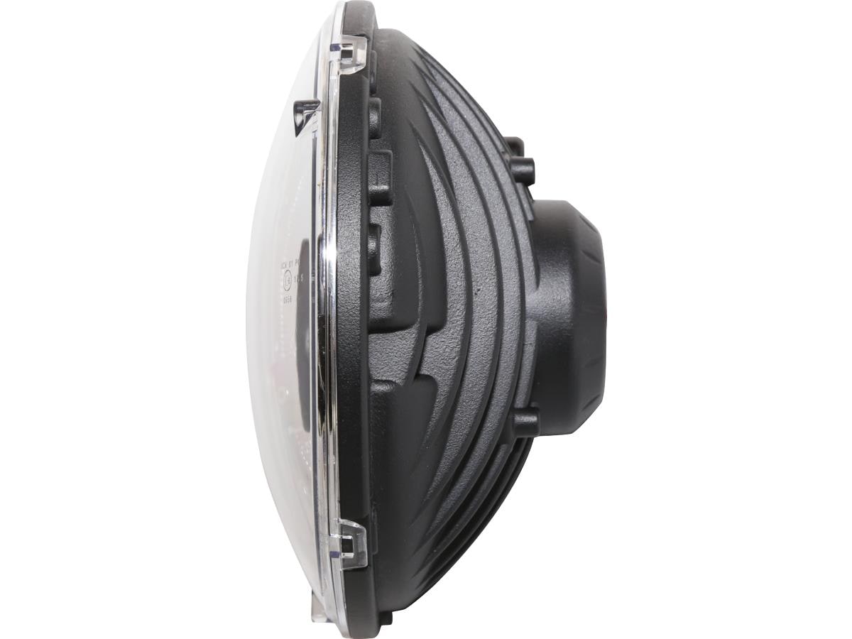 Type 3 7" LED Reflector Headlight Insert Black bulb shield Black Clear LED