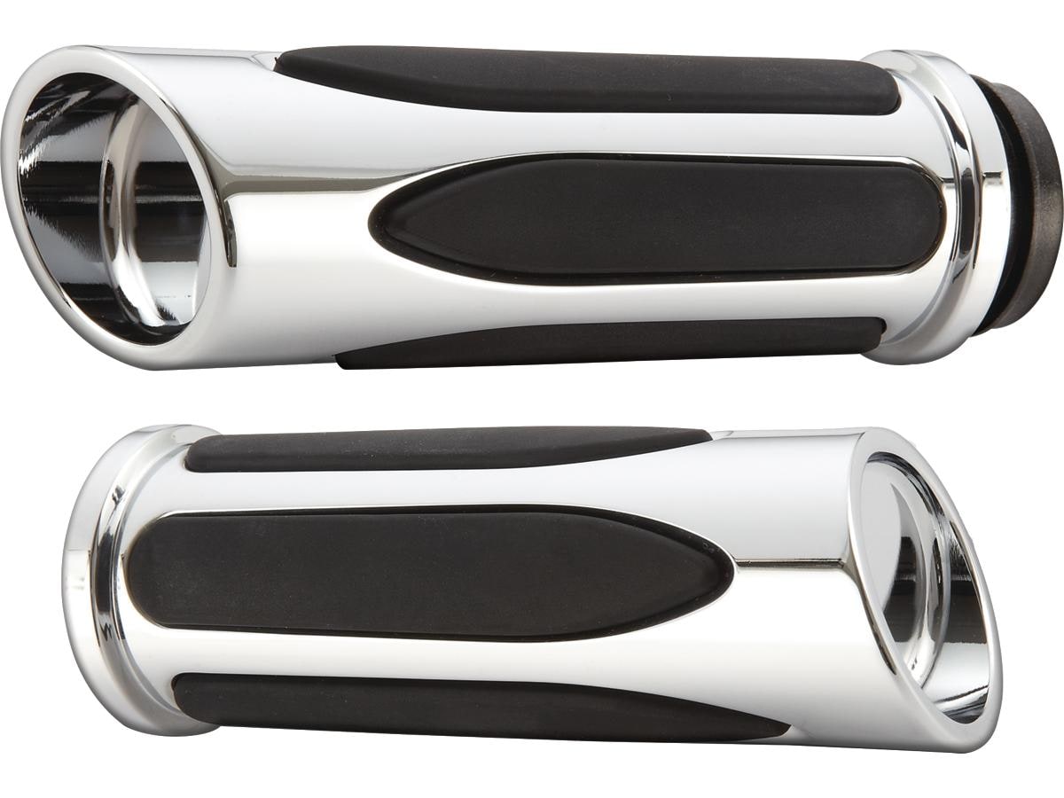 Deep Cut Comfort Grips Chrome 1" Throttle By Wire