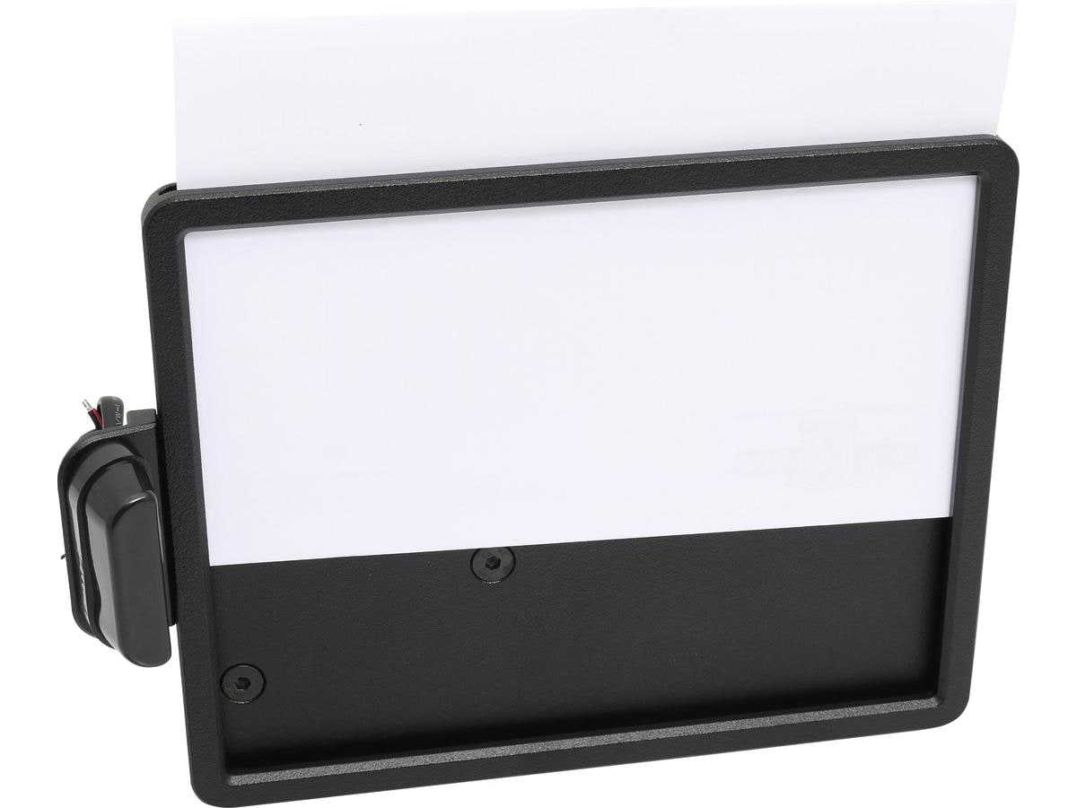 Slide-In Frame Side Mount License Plate Bracket Austria 210 x 170 mm Black Powder Coated