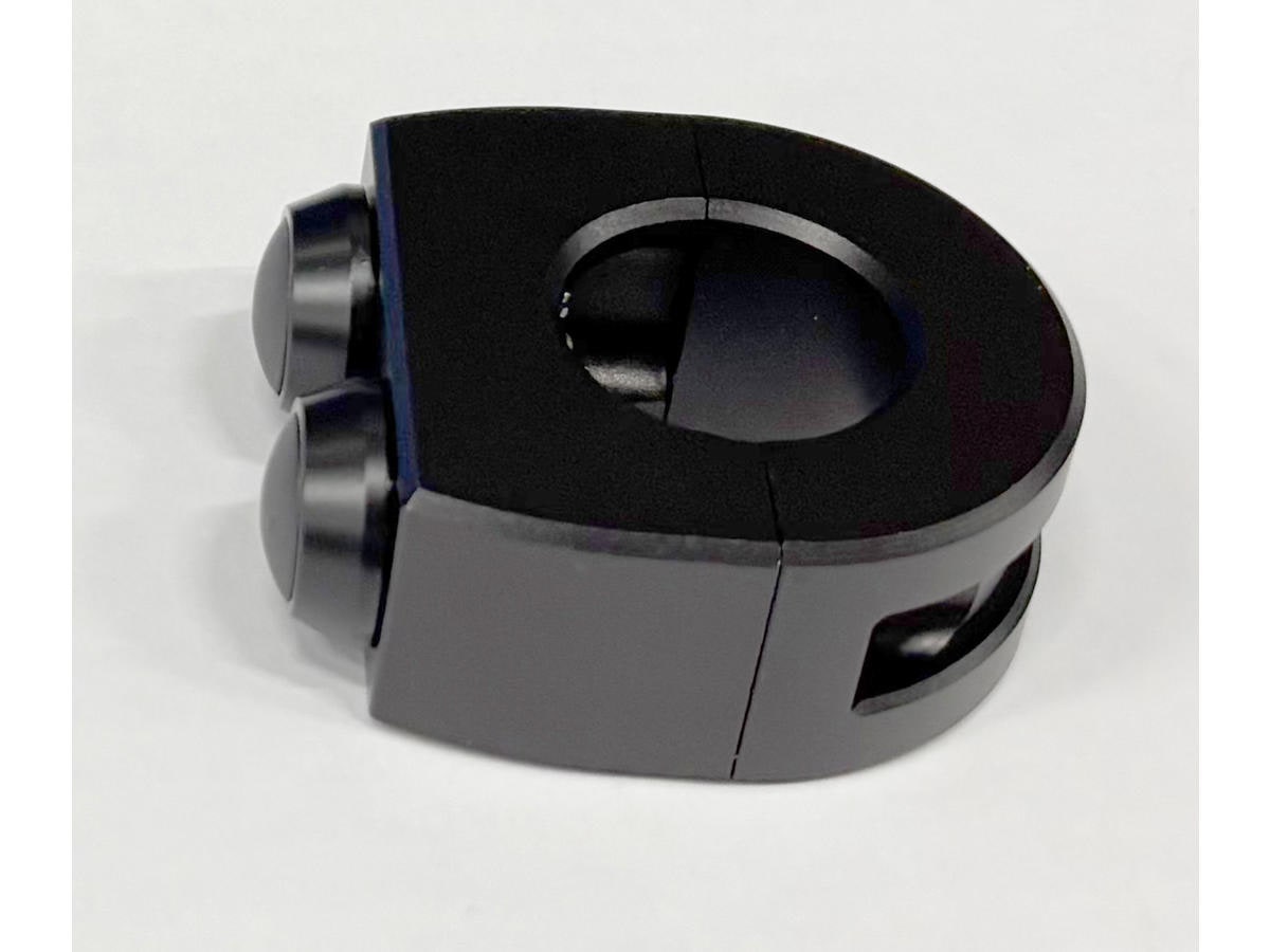 mo.switch Push-Button Clamp for 1" or 7/8" Handlebars 2 Black Button Gloss Black Anodized