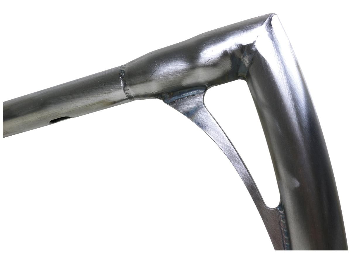 380 Tall Flow Bar Super Fat Handlebar for Road King with 1 1/4" Clamp Diameter 3-Hole Raw 1,4" Throttle By Wire